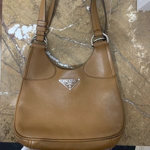 Leather Prada hobo/sling purse